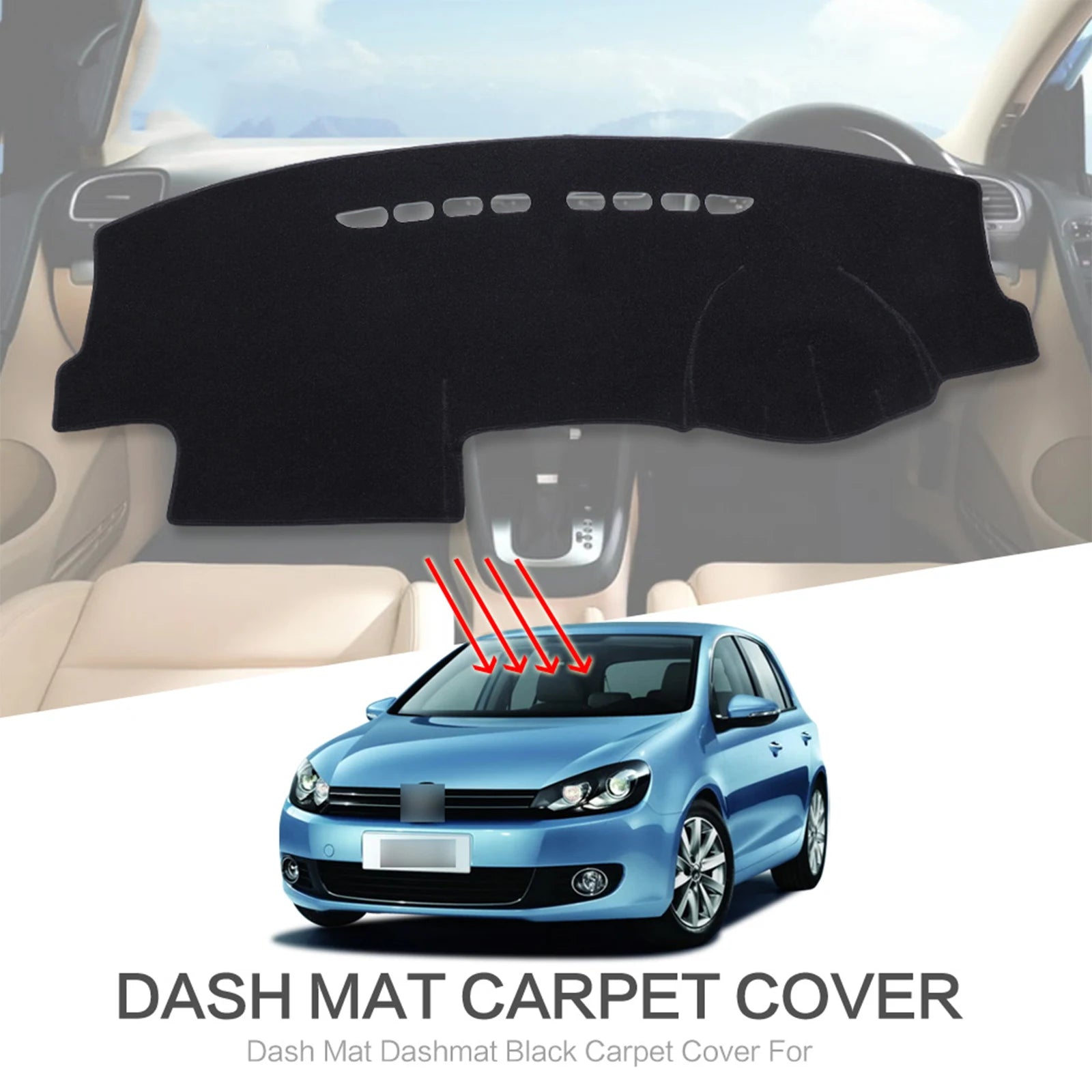 Dashboard Mat for Volkswagen Golf 6 MK6 (2009–2013) – Sun Protection & Style