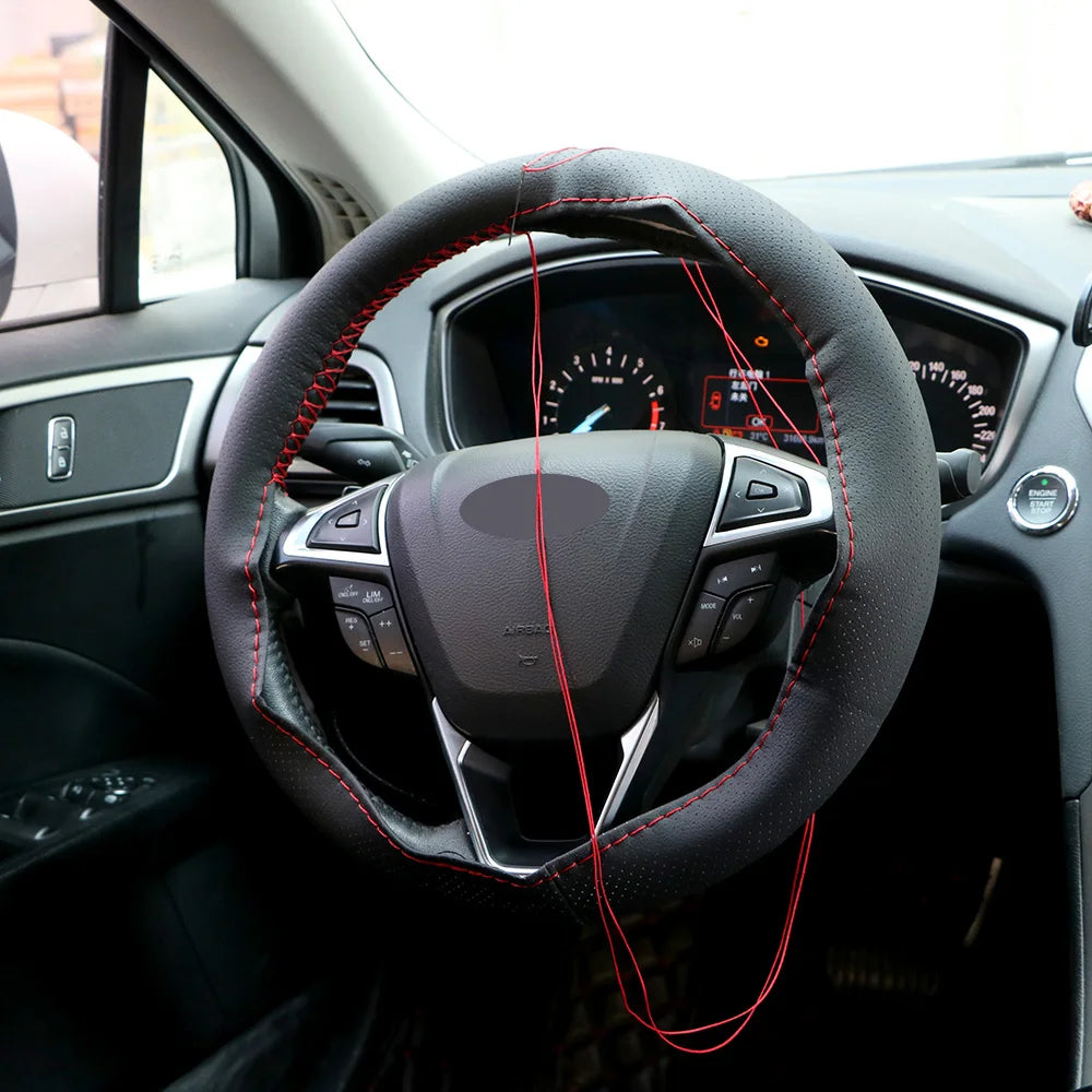 DIY Artificial Leather Steering Wheel Cover – Universal 38-40cm