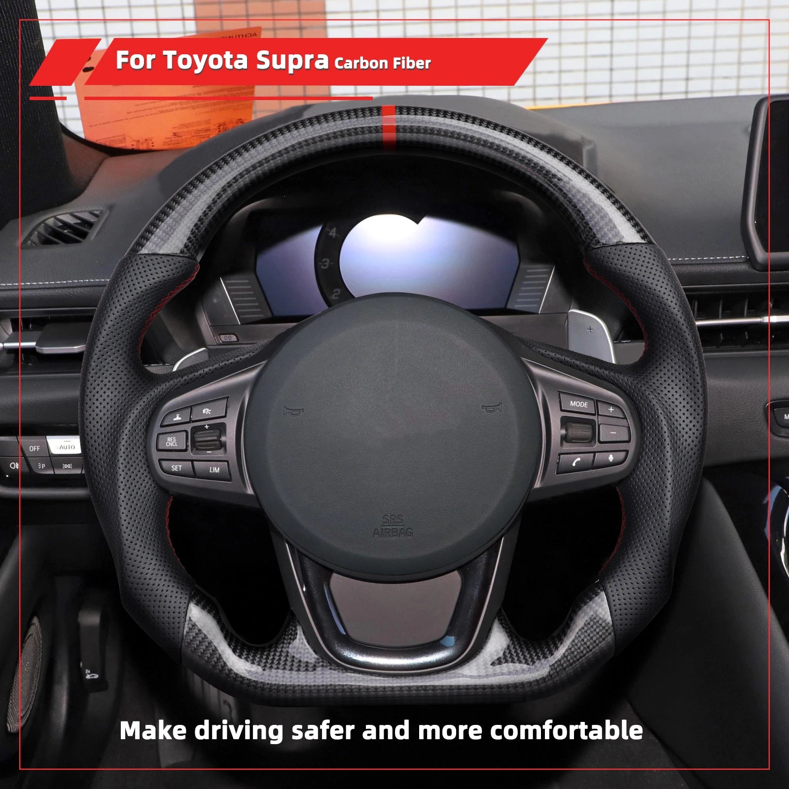 Carbon Fiber Steering Wheel for Toyota Supra GR A90 MKV MK4 (2020-2024)