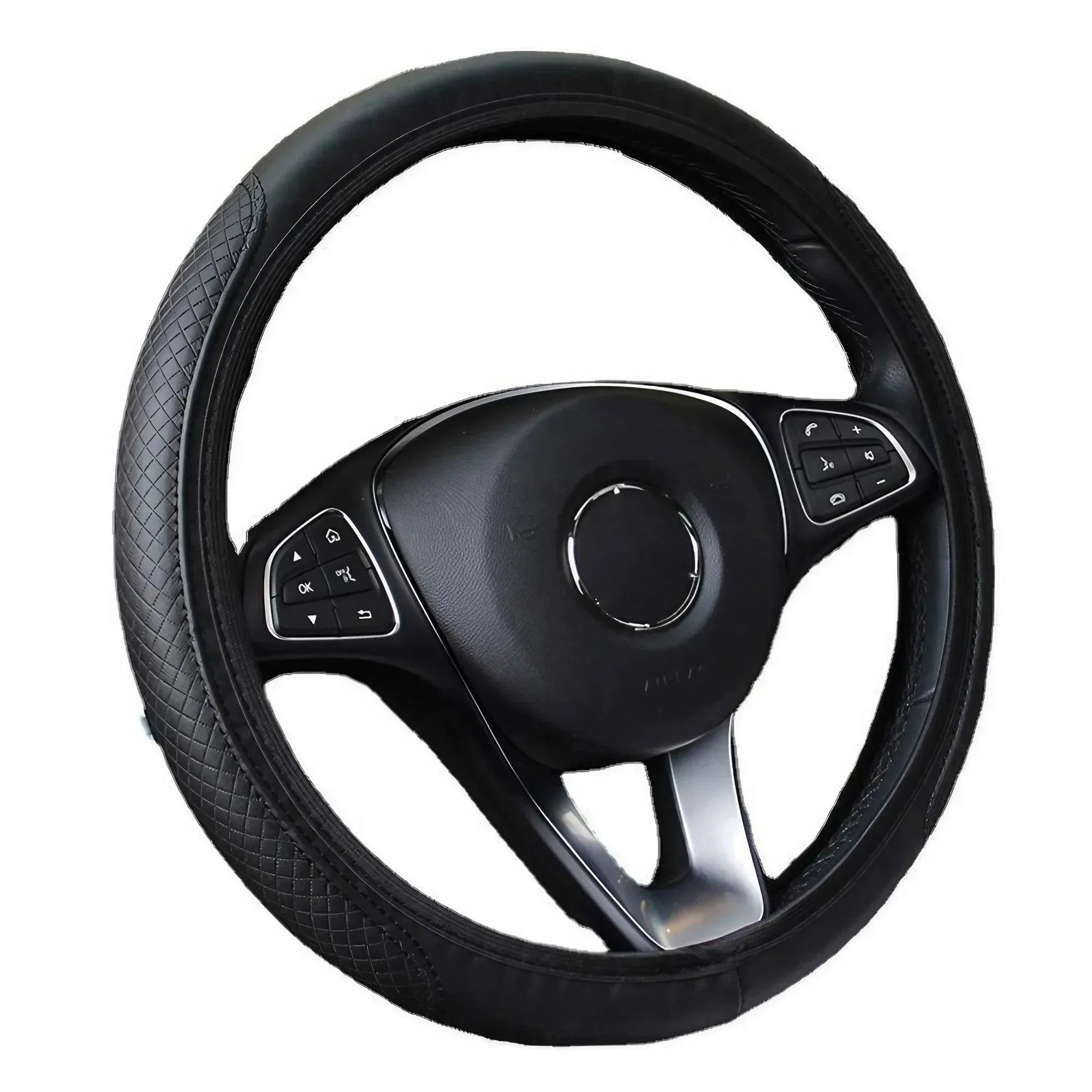 Breathable PU Leather Anti-Slip Steering Wheel Cover – Universal Fit