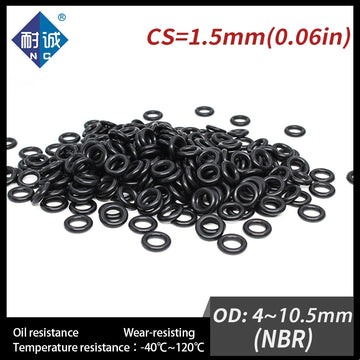Nitrile Rubber O-ring Black NBR 70A CS 1.5mm OD4/4.5/5/5.5/6/6.5/7/7.5/8/8.5/9/9.5/10/10.5*1.5mm O Ring Gasket.-.1