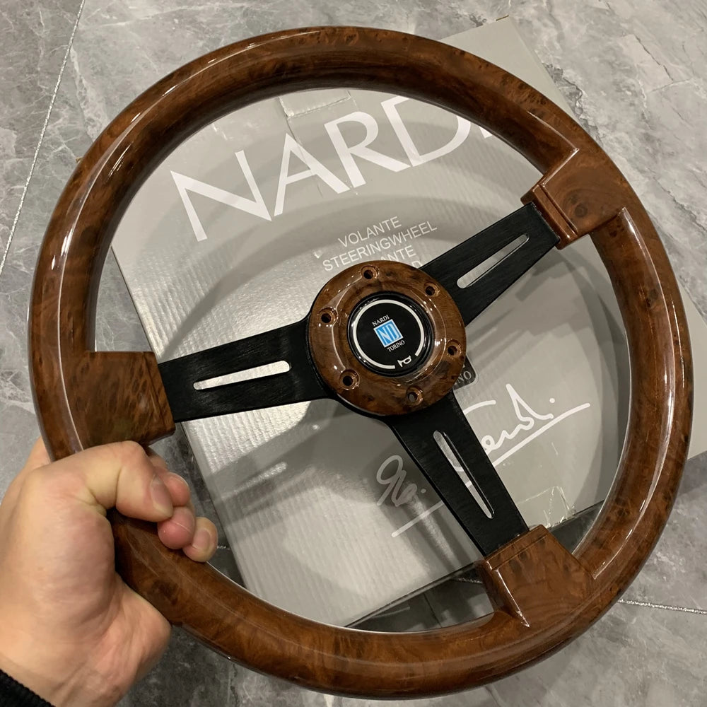 14 Inch Classic Wood Steering Wheel for VW, Honda, Toyota, BMW | JDM Racing